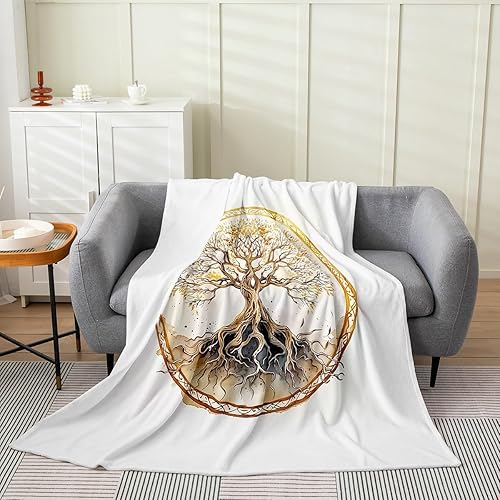 Vista 13 de Manta de franela de flores de loto, mantas florales doradas, para niños, niñas, niños y adultos, manta de vellón botánico natural de lujo, Lotus