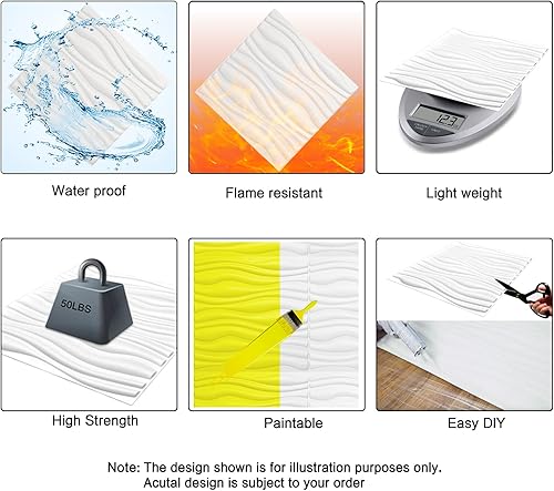 Miniatura 6 de Art3d A10034 - Paneles de pared 3D color blanco