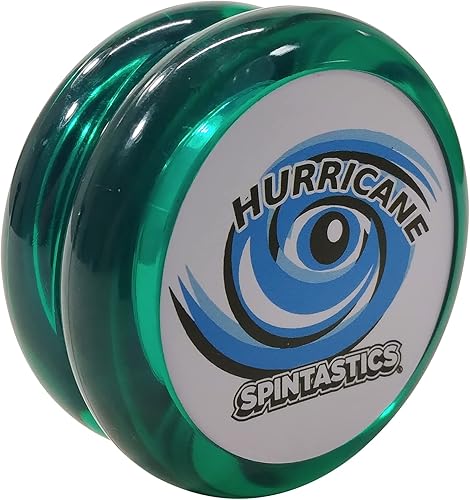 Miniatura 2 de Spintastics Hurricane Yo-Yo - Yoyo clásico de madera con eje de bucle (verde)