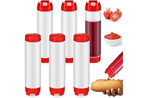 6 Pcs 16 Oz Refillable Inverted Plastic Condiment Squeeze Bottles