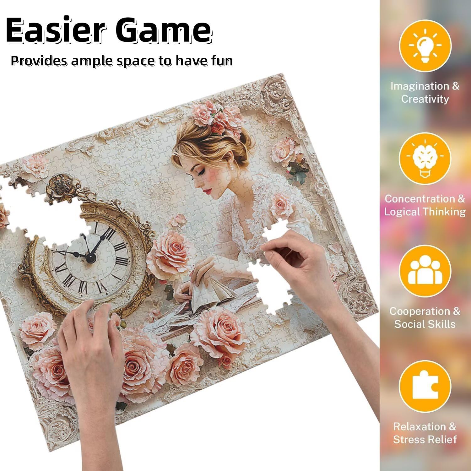 Jigsaw Puzzle, 2000 Pezzi Puzzle Classici, Rosa Puzzle Rilassamento Intelligence, Mpossibile Difficile Puzzle Impegnativo per Adulti Puzzle Gioco Familiare, Regalo per Amore Amico Donnafr0-592