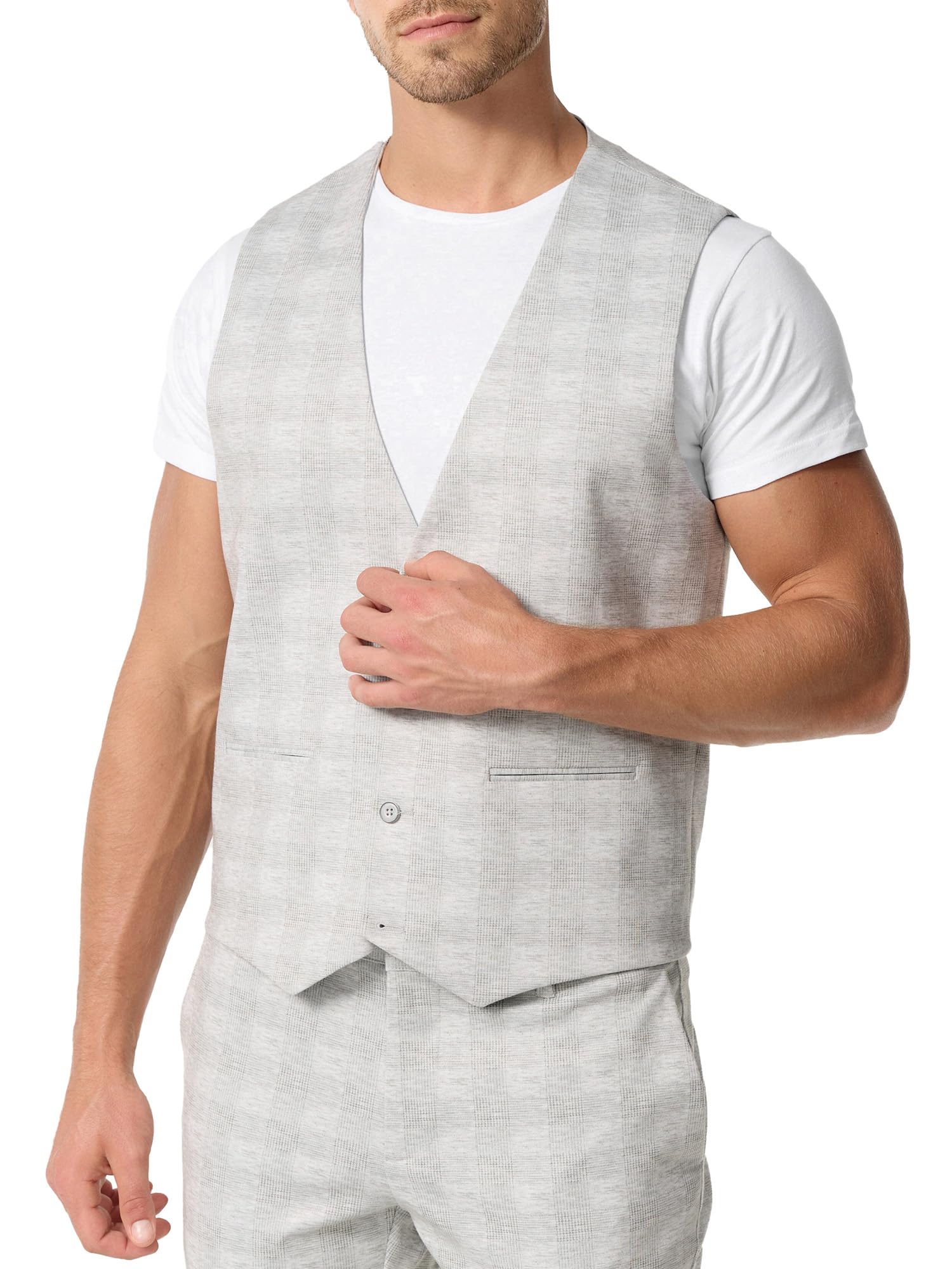 JEFF Herren JFLeo Weste Anzugweste elegante Herrenweste mit Viskose-Anteil
