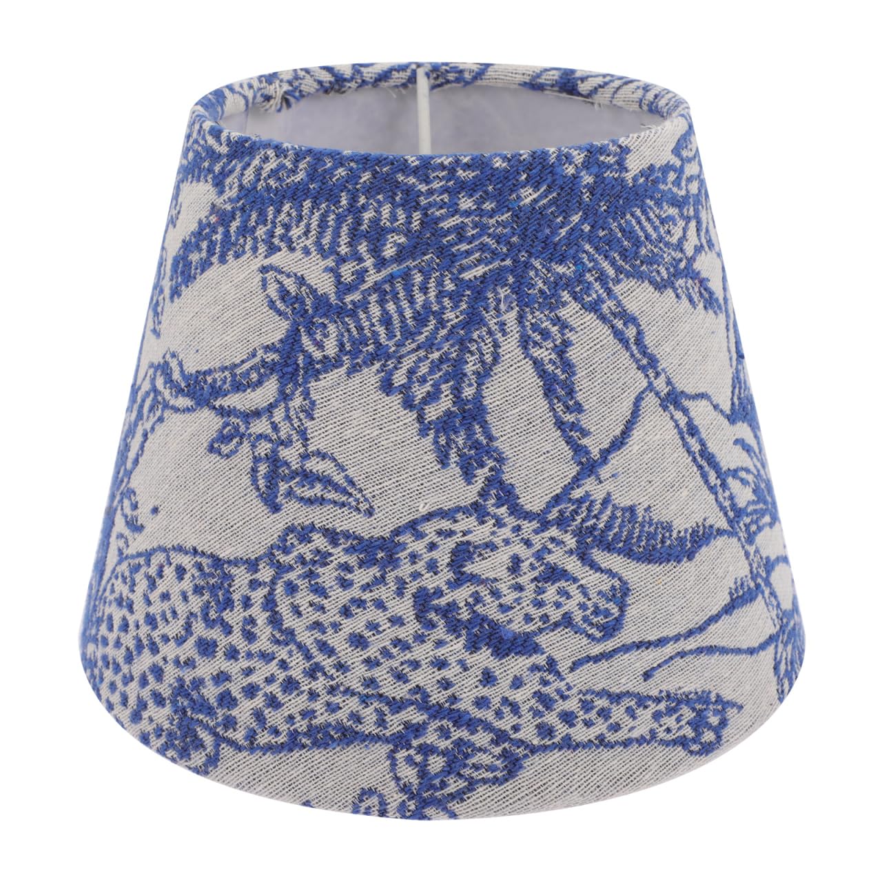 LALAFINA Embroidery Lampshade Tropical Fabric Lamp Cover Blue Pattern Table Lampshade Small Lamp Shade for Bedroom Living Room Study Office 6.69 X 6.69 X 5.12 in