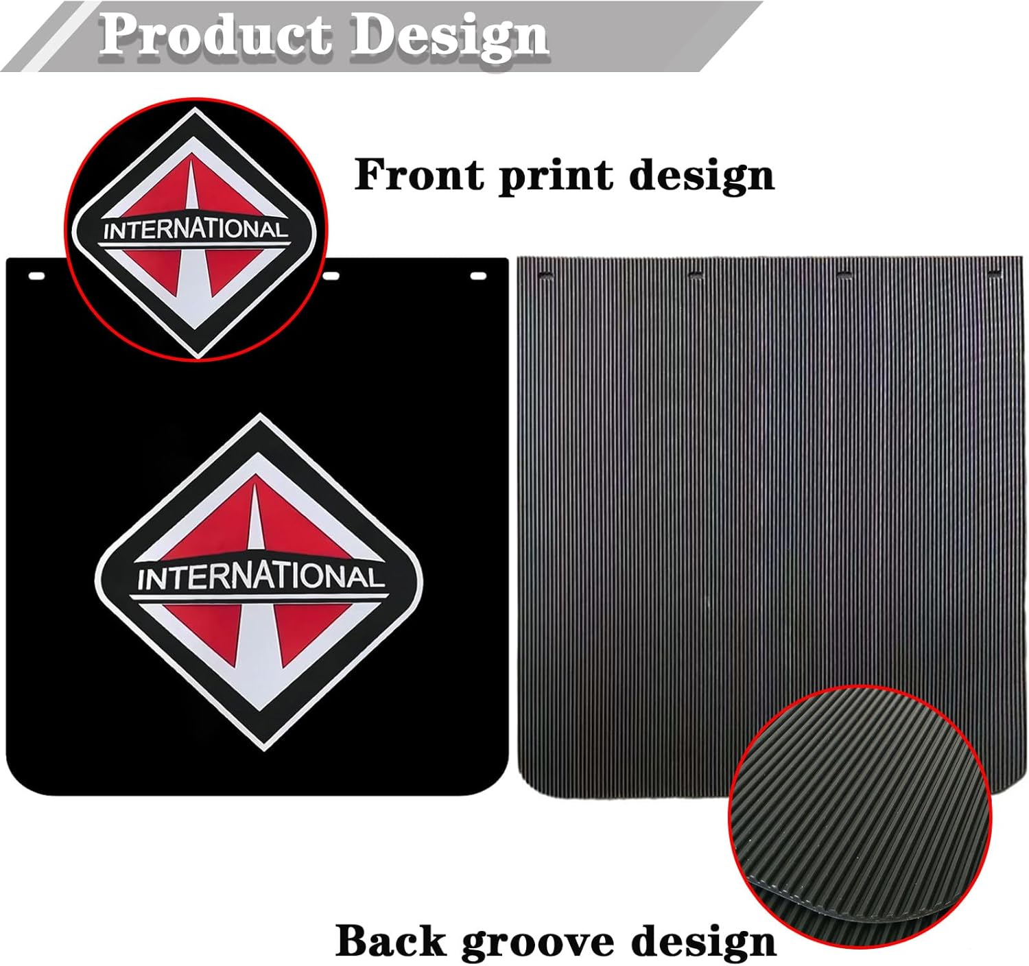 24"x24" Mud Flaps for Semi Trucks Tractors Trailers Trucks Mud Flaps Heavy Duty 24x24inch Semi Truck Mud Flaps Black Semi Mud Flaps1 Pair (24RIT)