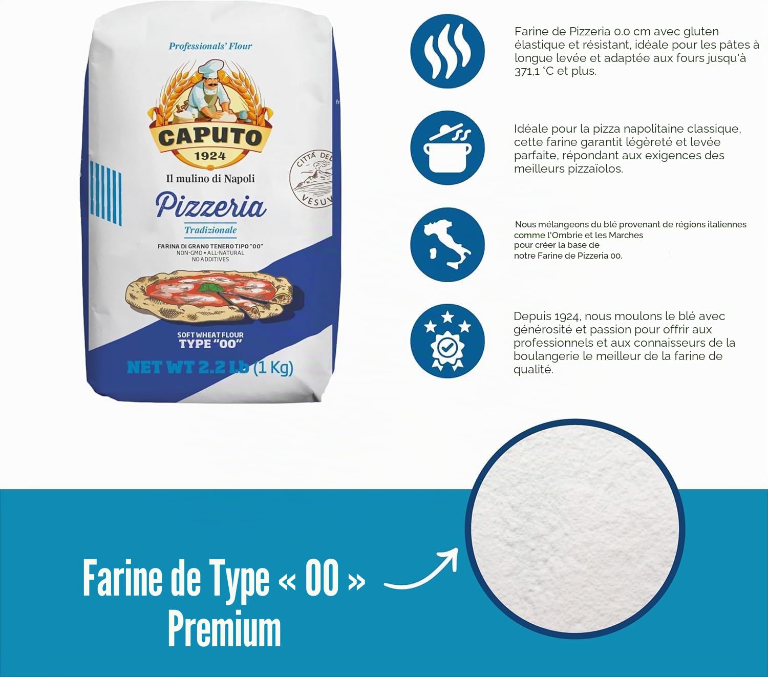 KUTYUUT 6x Farina Molino Caputo Pizzeria per Pizza Napoli Pizzamehl Pizza Mehl 1kg