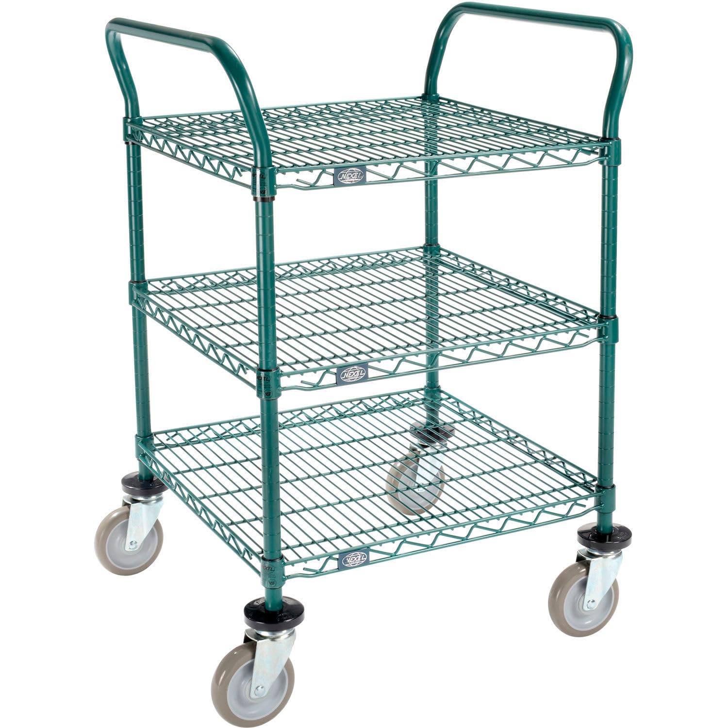 Utility Cart by Nexel – Steel, Green Epoxy, Model 2424P3G