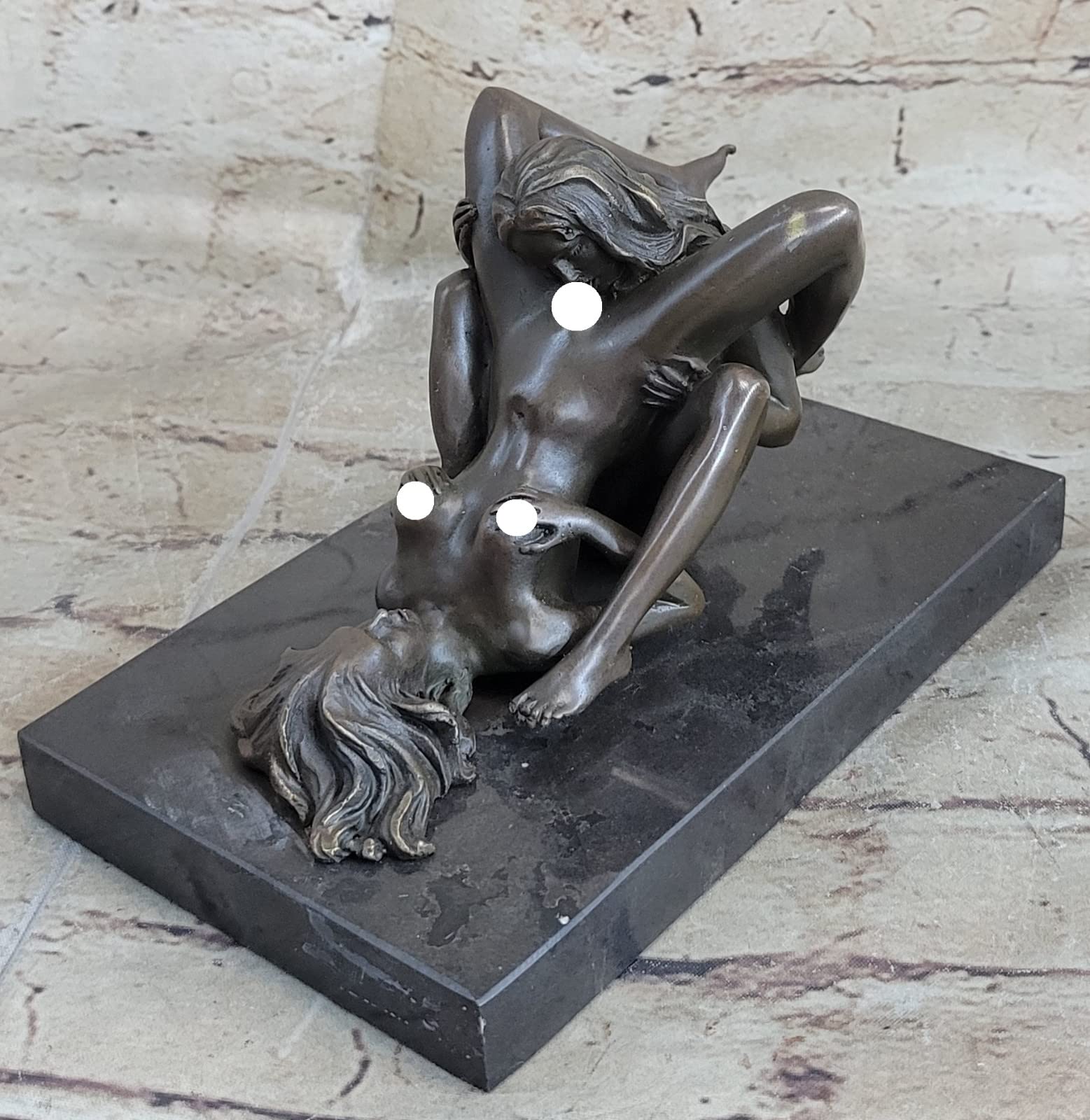 EUROPEAN BRONZE Original Mavchi Sweet Nothing Erotic Classic Lovers Art Bronze Statue Sculpture