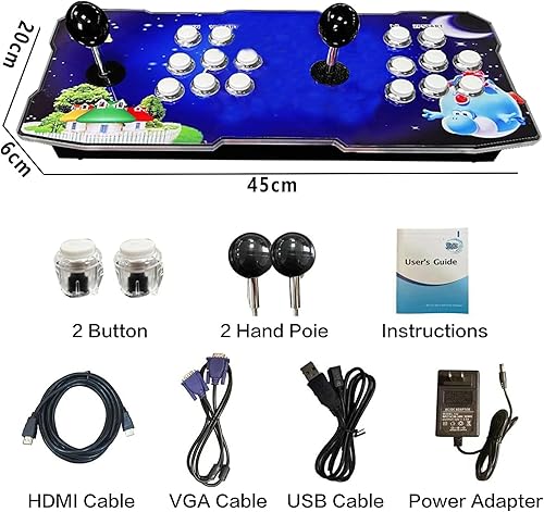 Miniatura 4 de FVBADE [30000 juegos en 1] 70S Caja de Pandora mini consola arcade para niños compatible con PC y proyector y TV, juegos 3D 1-4 jugadores, joystick
