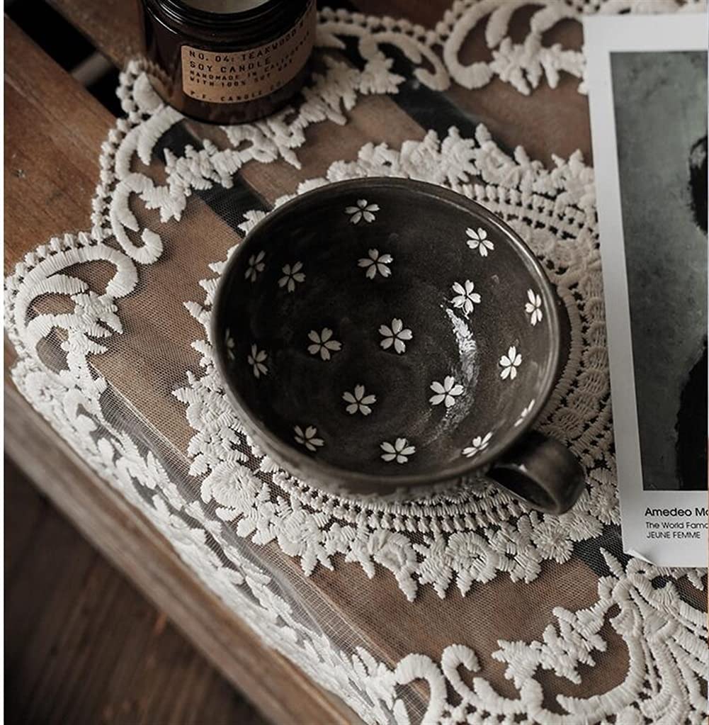 Ceramiczne kubki do kawy i spodki, filiżanki do espresso, filiżanki do herbaty, kubki do picia, kubki do napojów, kubki śniadaniowe z uchwytem