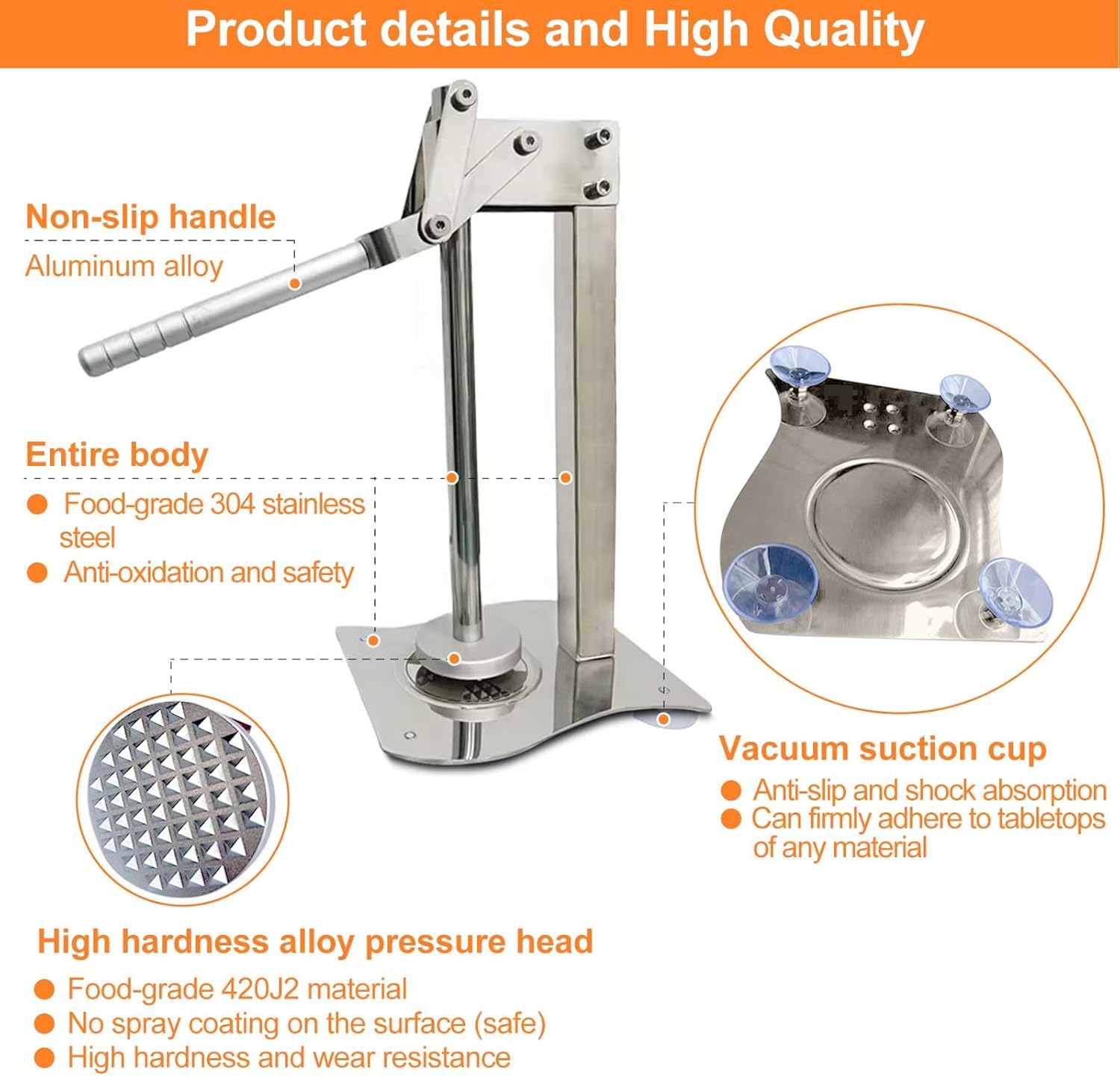 Manual Lemon Smasher – Heavy Duty Stainless Steel Fruit Juicer, Nut Crusher, and Grinder – Juicer Machine for Lemon, Orange,– Juice Squeezer & Nut Cracker for All Nuts (Almonds, Walnuts, Hazelnuts)