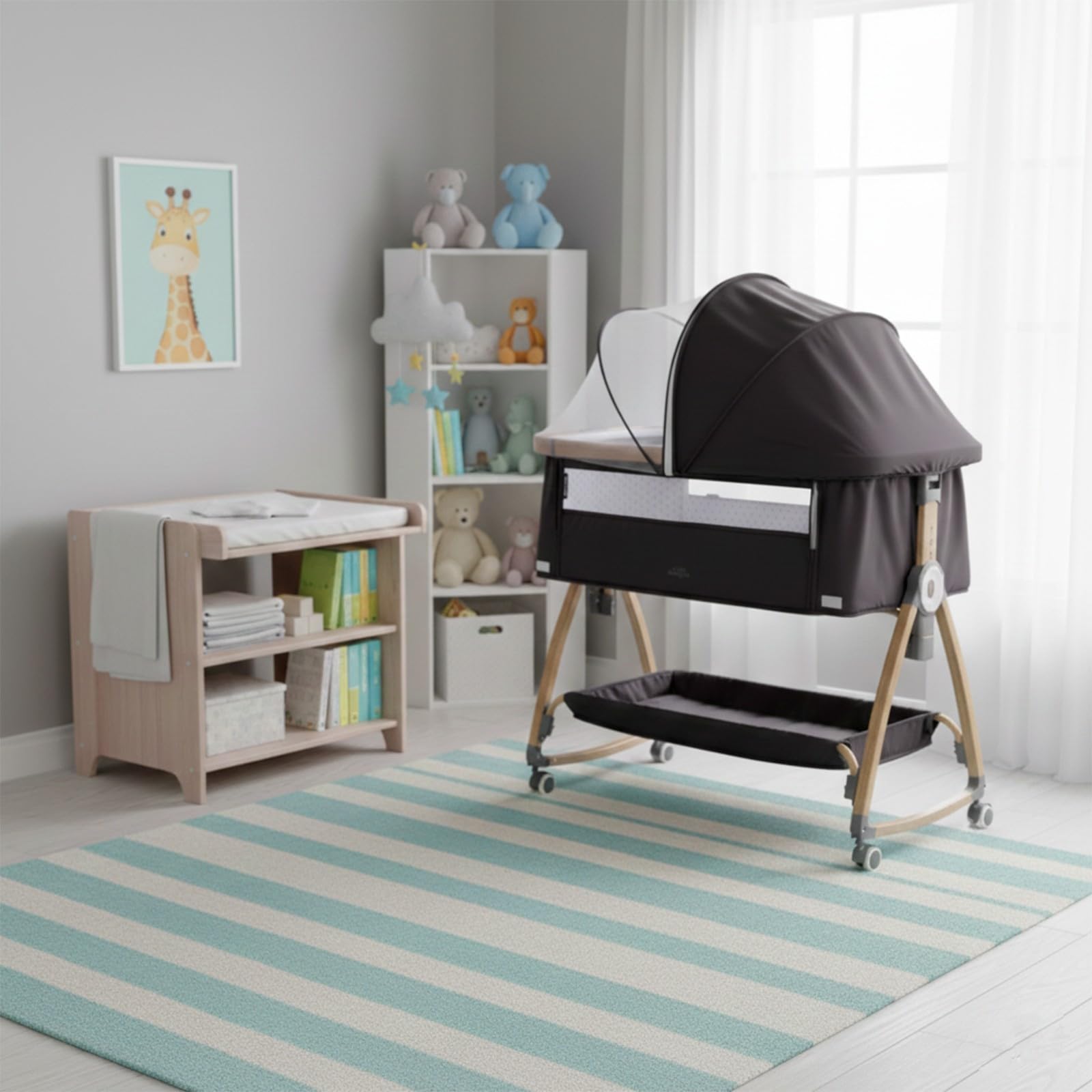 Chipolino Charisma Lit bébé cododo Ouverture latérale Inclinaison Anti-Reflux Hauteur réglable 6 Positions Gris Anthracite