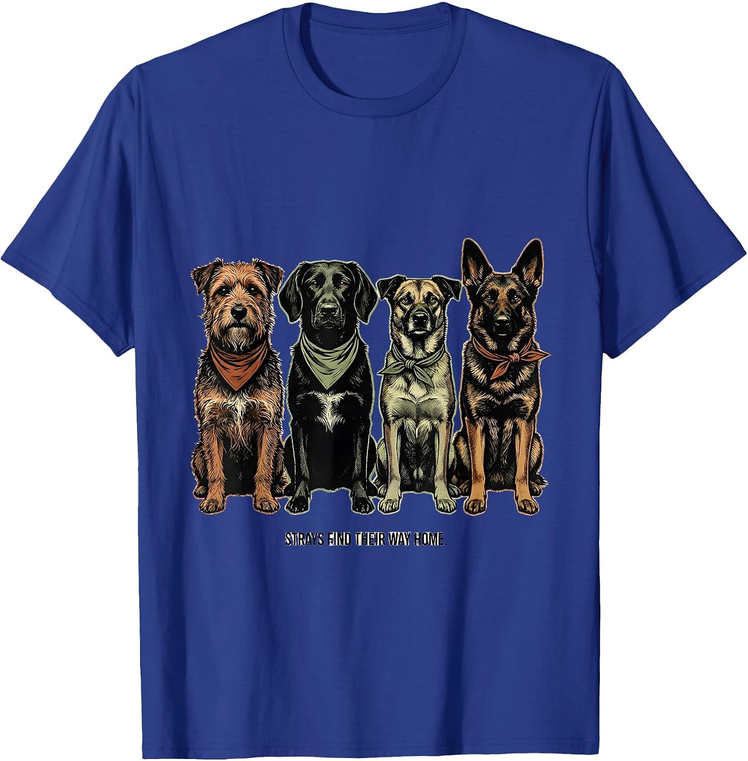 Strays Find Their Way Home Rescue Dog Design T-Shirt image 4