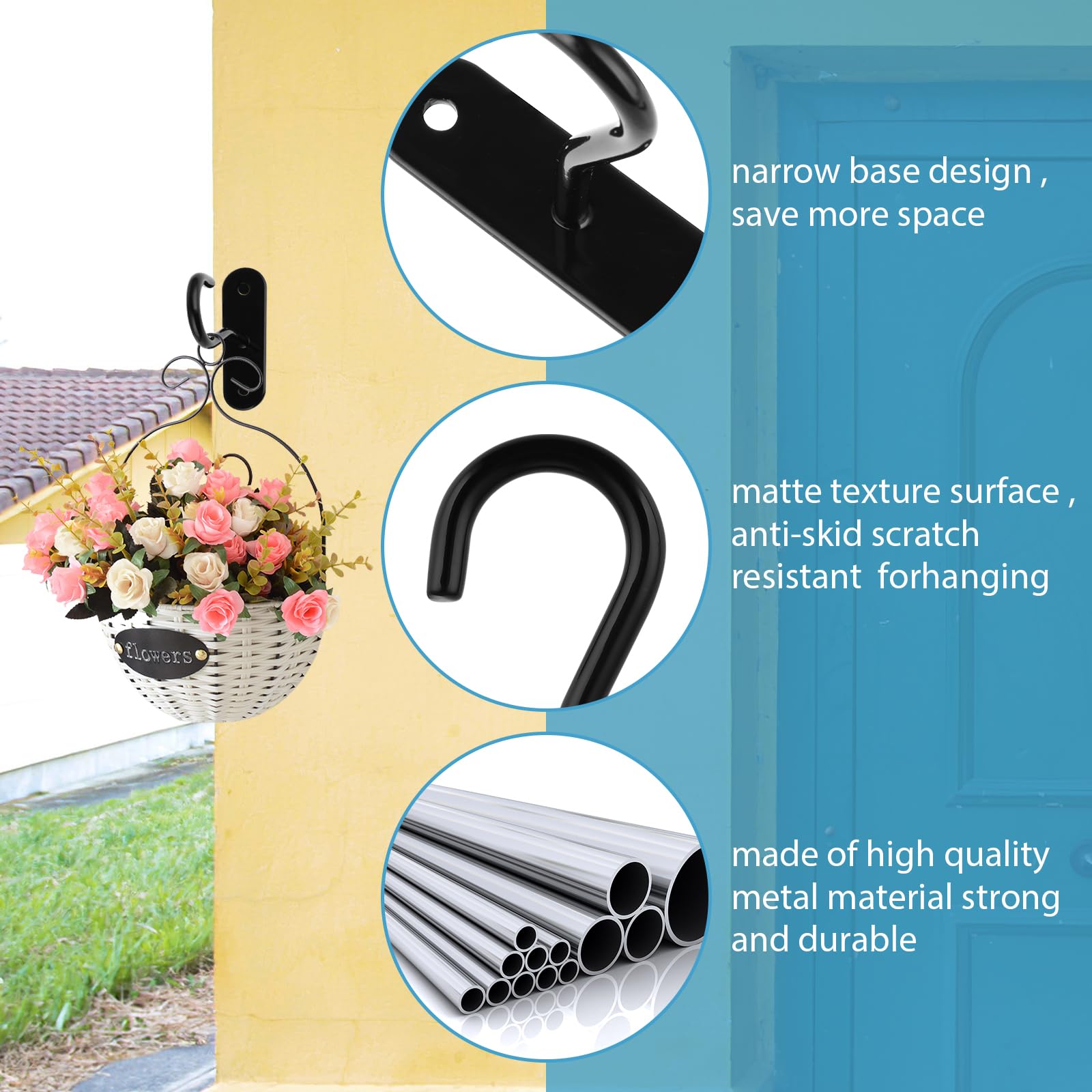 Lot De 2 L Forme Supports Muraux En Bois,suspensions Murales En Bois Pour Fleurs,Crochets Muraux à Suspendre,Support Pour Plantes, Lanterne, Crochet Mural, Support De Suspension Pour Fleurs, Planteur