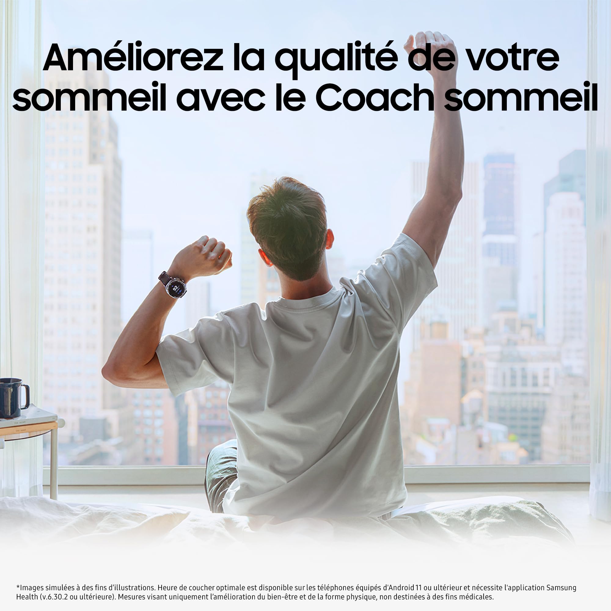 Samsung Galaxy Watch8 Classic, Montre Connectée, Couronne rotative, Galaxy AI, Coach Sommeil, Coach Running, Bluetooth, 46mm, Noir, Chargeur Secteur Rapide 25W Inclus, Version FR