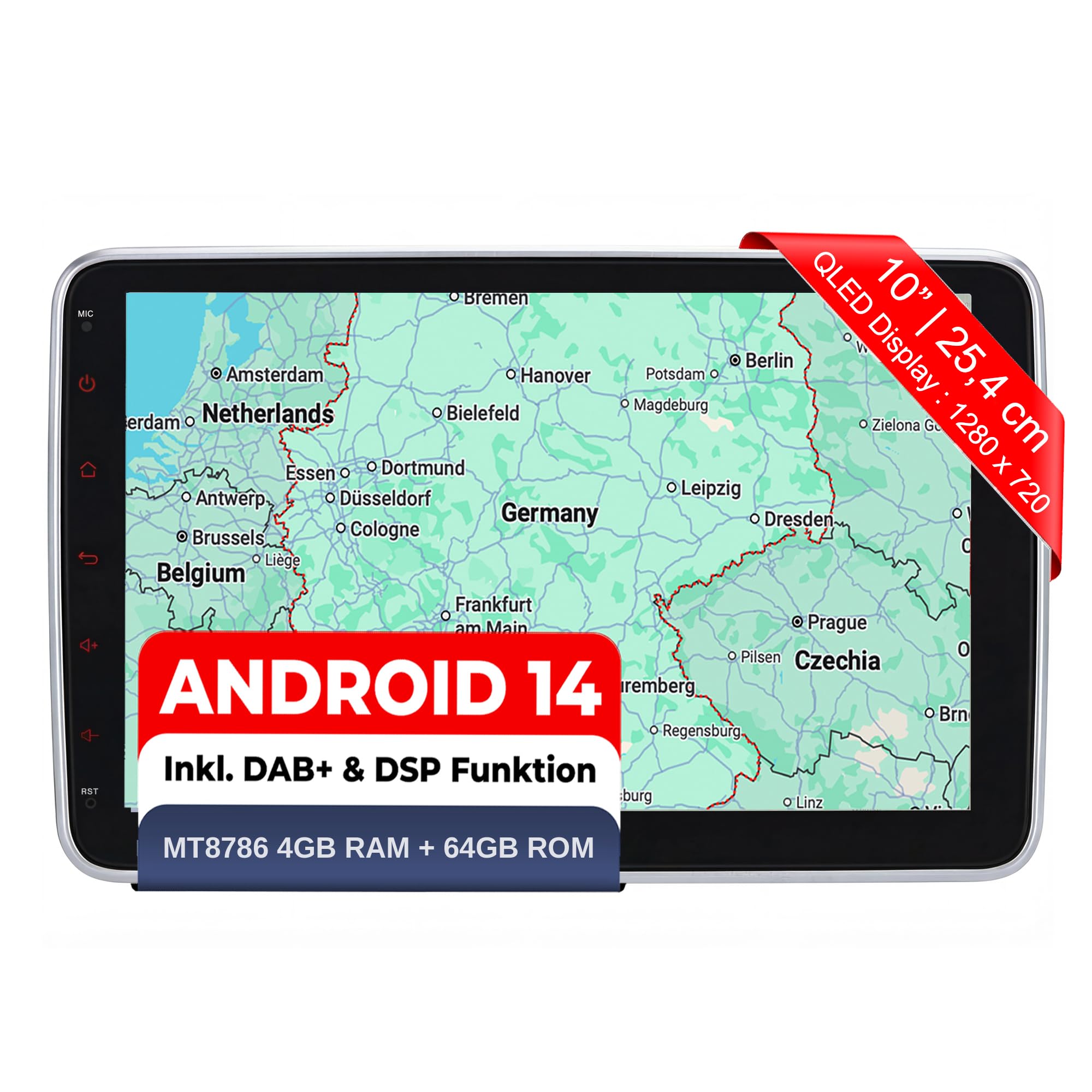 M.I.C. U10-S Android 14 Autoradio - Universal für VW/Toyota/Kia/Nissan