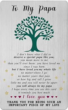 Viayen Fathers Day Card for Papa - Thank You Gifts for Papa Birthday Wedding Thanksgiving Card from Granddaughter