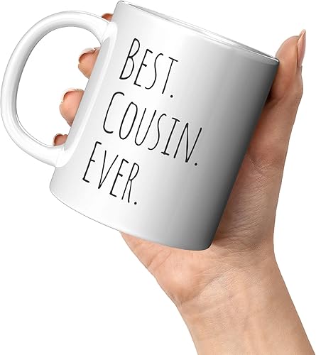 Miniatura 7 de Panvola Taza de café con texto en inglés "Best Cousin Ever", regalos para mujeres y hombres de la tía, tío, familia, reunión, vasos de cerámica, 11