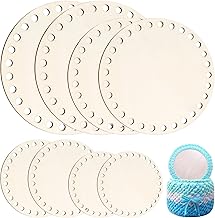 Pack of 8 Crochet Bag Base Round Wooden Base for Crochet Basket 12.5/15/17.5/20 cm Basket Base for Crochet Basket Crochet Home Decoration DIY Basket Weaving Supplies Crafts