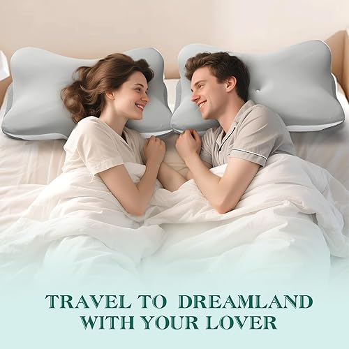 Miniatura 7 de Almohada cervical para aliviar el dolor de cuello, almohadas ergonómicas de espuma viscoelástica con funda de enfriamiento y alturas ajustables,