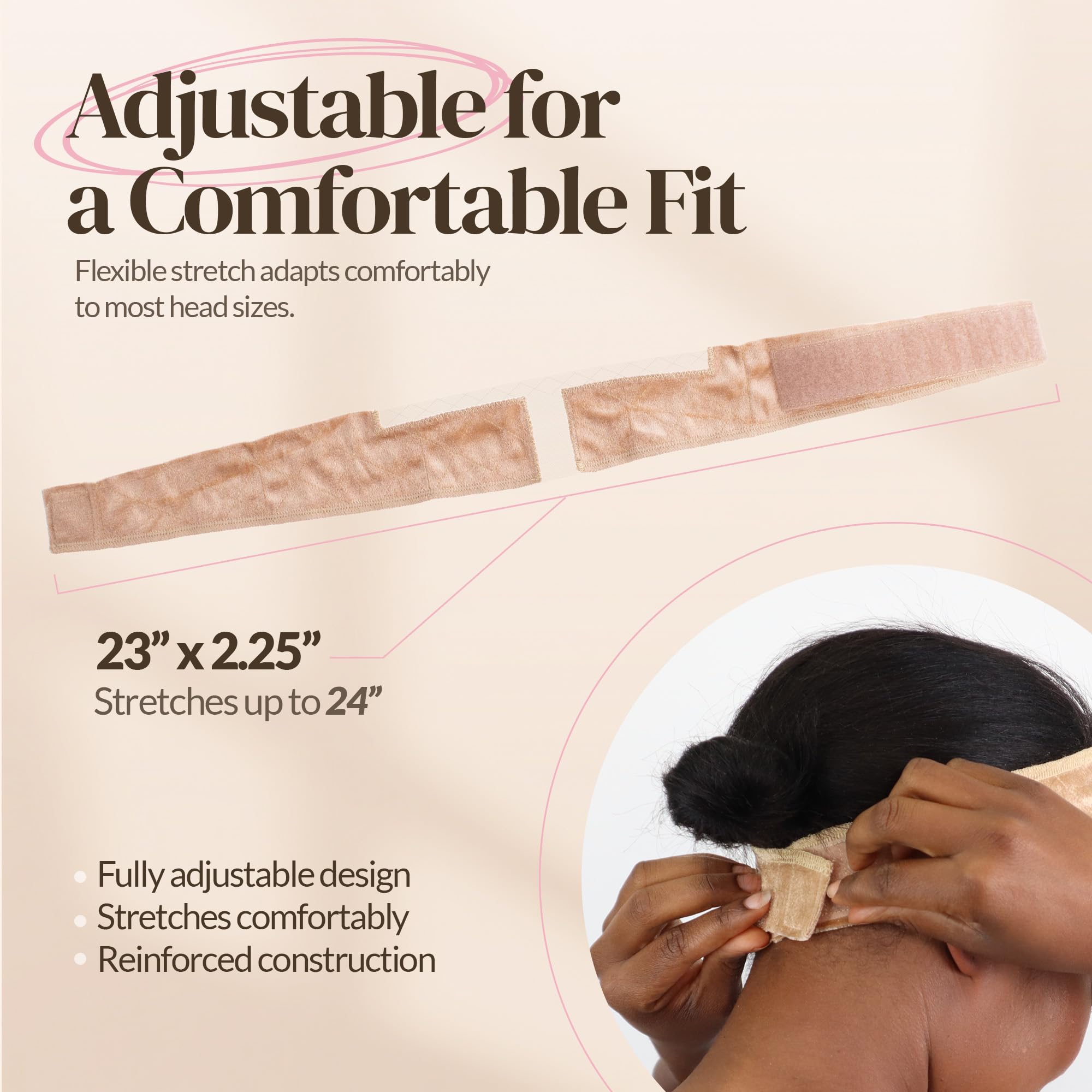 MILANO COLLECTION Adjustable Lace Wig Grip Band with Reinforced Swiss Lace