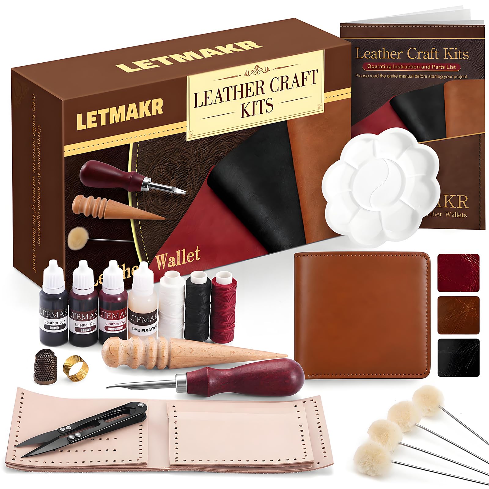 DIY Leather Wallet Kit - Beginner Leathercraft -9