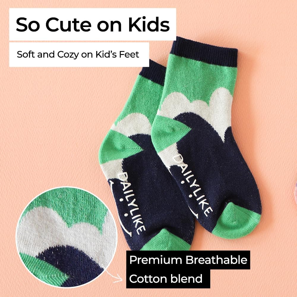 Baby Boys Girls Non Slip Grip Ankle Socks with Anti Skid Grippers for Infants Toddlers Kids 6 Pairs - Image 5