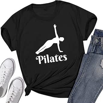 T-shirt Pilates Gym Homme/Femme – Gildan Noir, Coupe Regular, Manches Courtes S-2XL