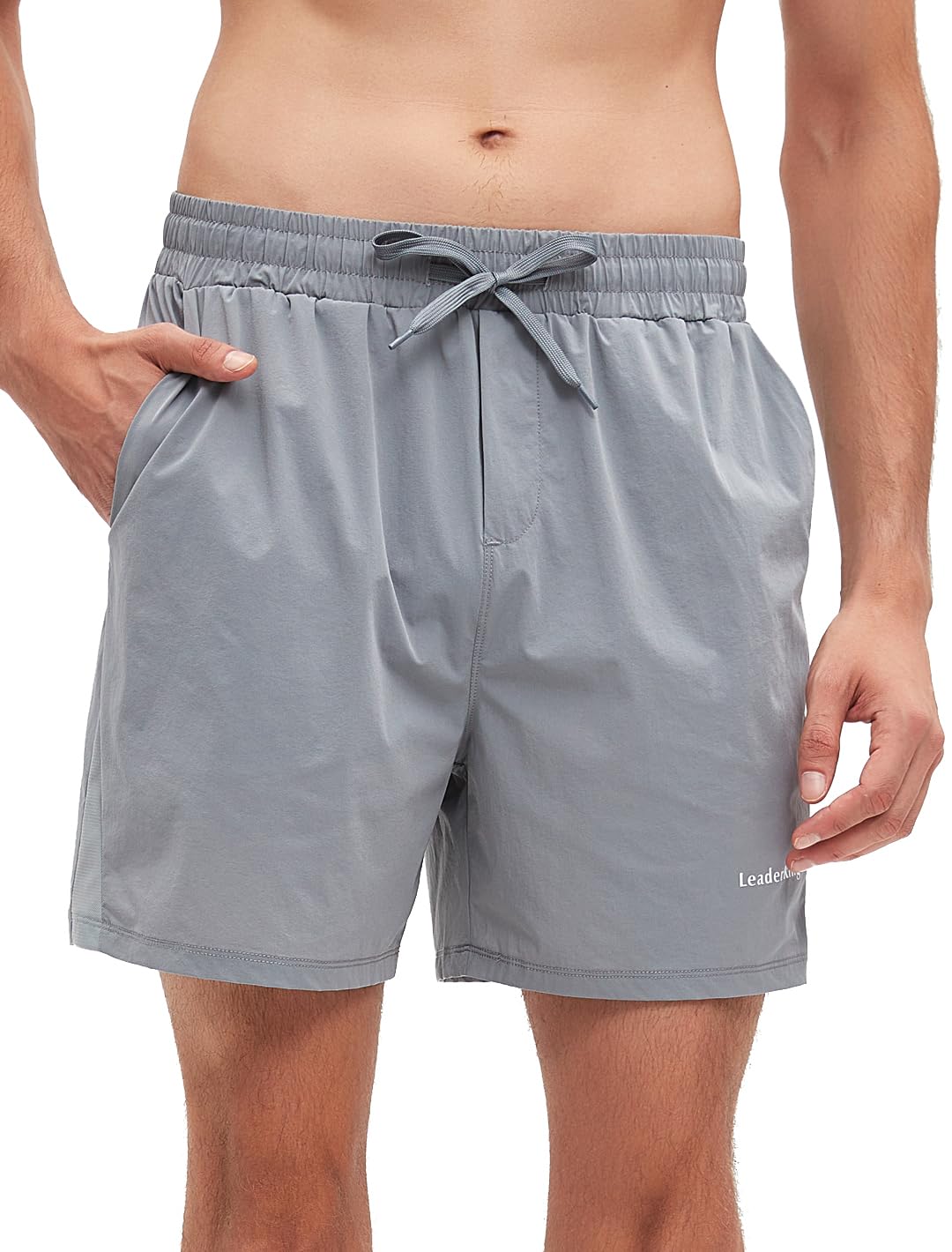 LeaderKing Mens Fitness Workout Shorts Quick-Dry Running Shorts with Pockets Basketball Training Shorts