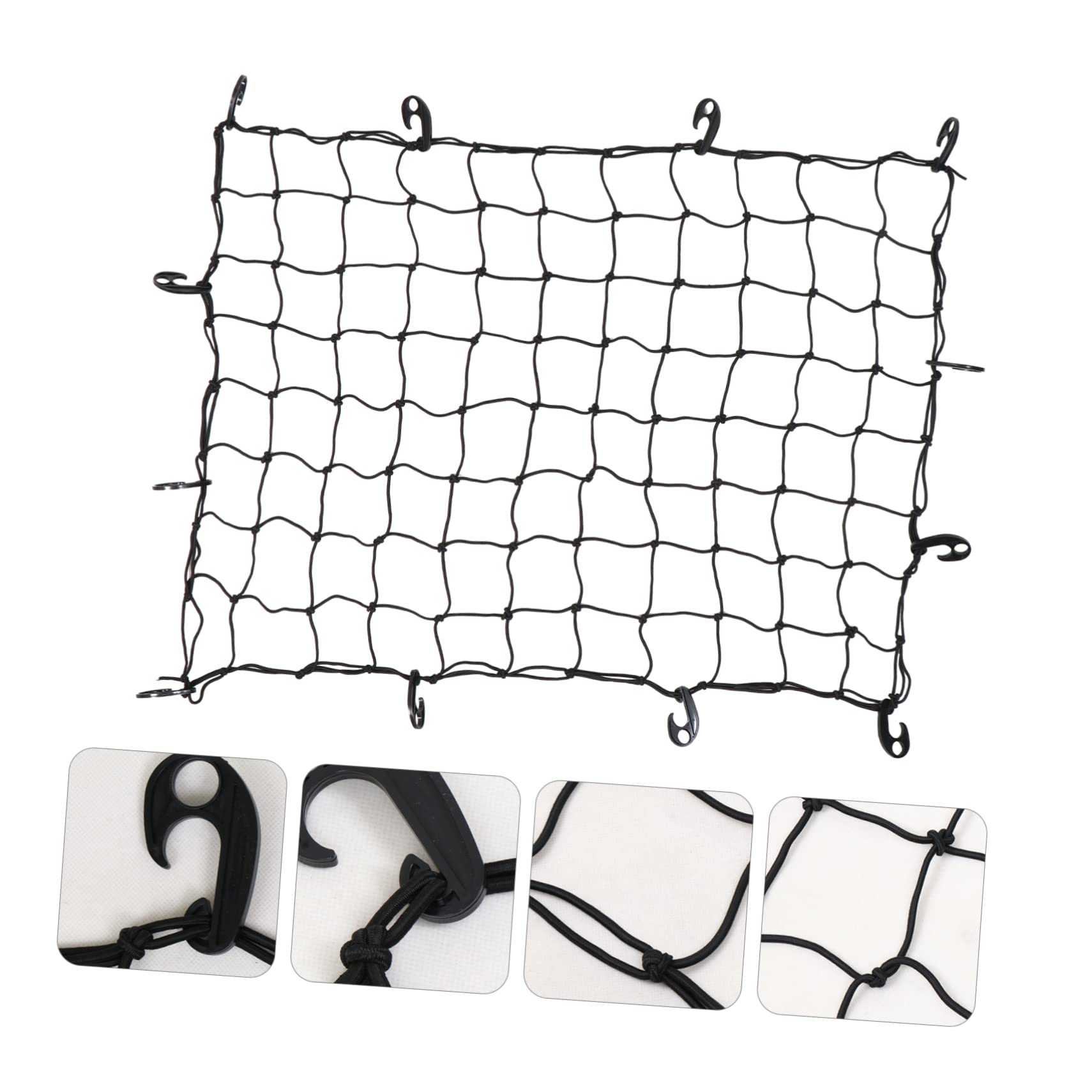 MAGICLULU Rangement Caoutchouc pour Filet en Voiture et Coffre Élastique de Noir 120x90cm Organiseur Robuste pour Bagages sur Porte-Bagages de Toit Remorques