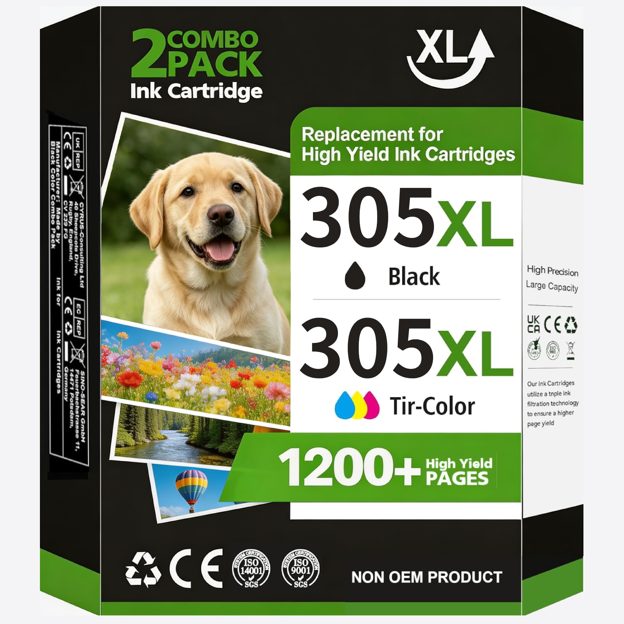 LIFOR 305XL Ink Cartridges Replacement for HP 305 Ink Cartridges Black and Colour 305 XL for HP DeskJet 2810e 2820e 2800e 2710e 2720e 4220e Plus 4100 4120e Envy 6000 6020e Pro 6400 Packing May Vary