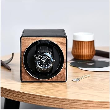 Exquisite Classic Wooden Watch Shaker Watch Winders for Automatic Watches,Quiet Motor, Rocker Storage Display Case for 1 Watch Watch Winder Display Watch Box Case Watch Storage