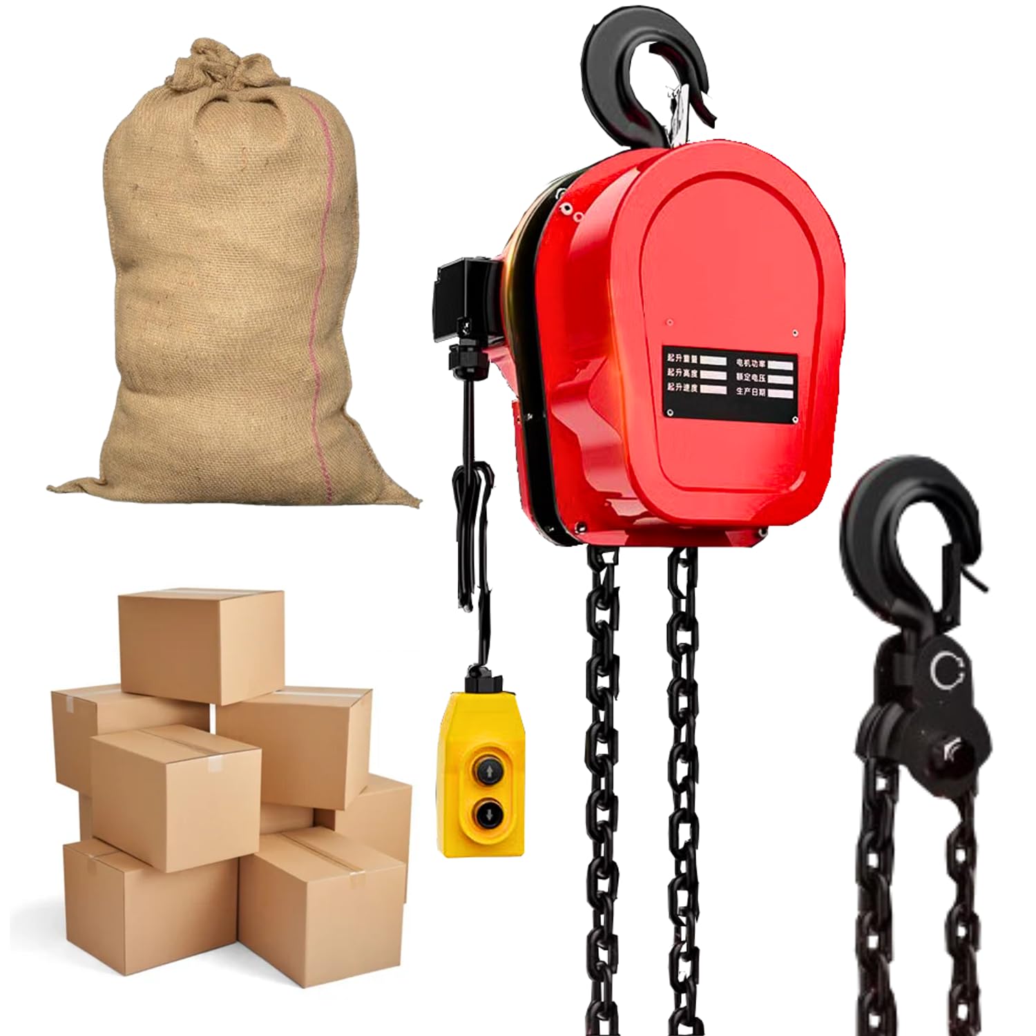 SWADESI KRAFTS 2HP (500W) DHY Three phase Electric Chain Hoist 5Ton(2000-2500kg Safeload) Heavy Duty DoubleFall Working Height 3meter Load Chain 10mm Lifting Speed 1.1meter/min-image-33