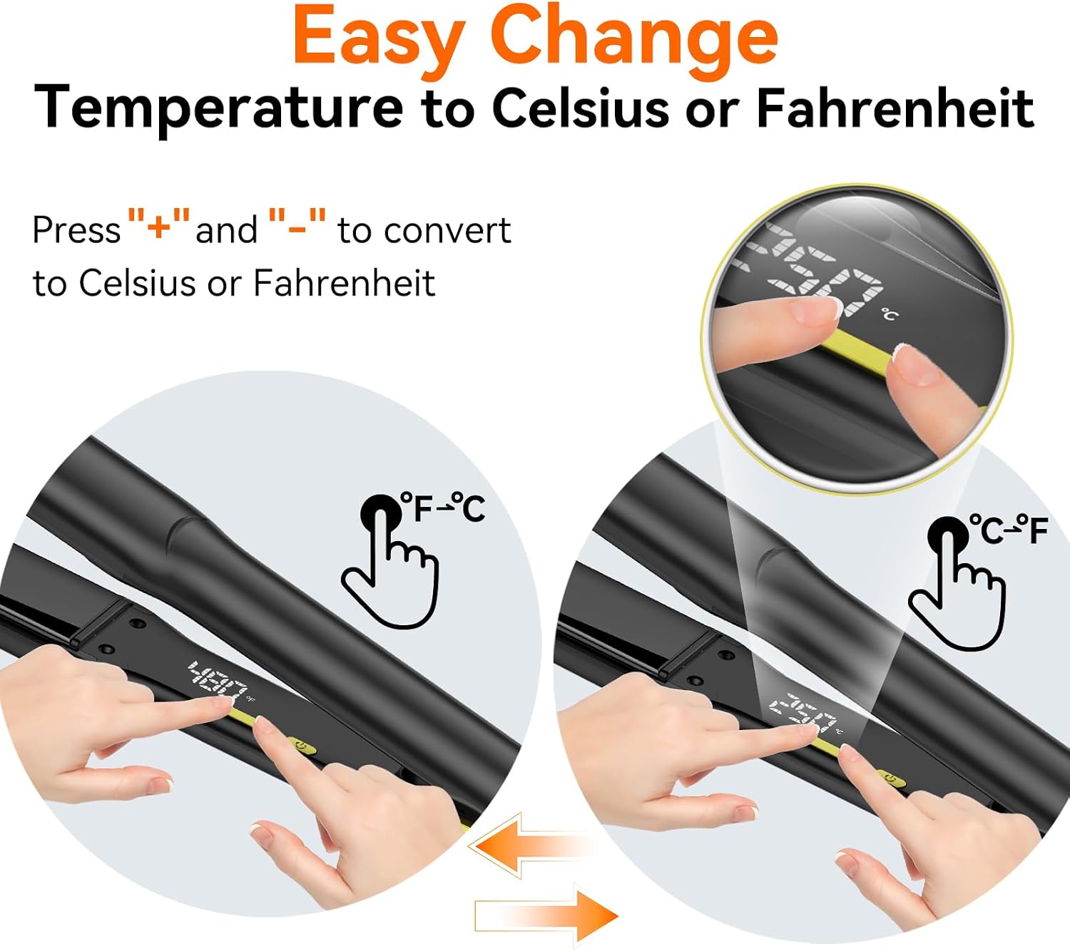 UKLISS MCH Heating Hair Straightener 2 in 1, 1.75 Inch Wide Plates, 170℉ to 480℉ Wide Temperature Range, 30-Second Fast Heat Up, Reduces Heat Damage (Black)