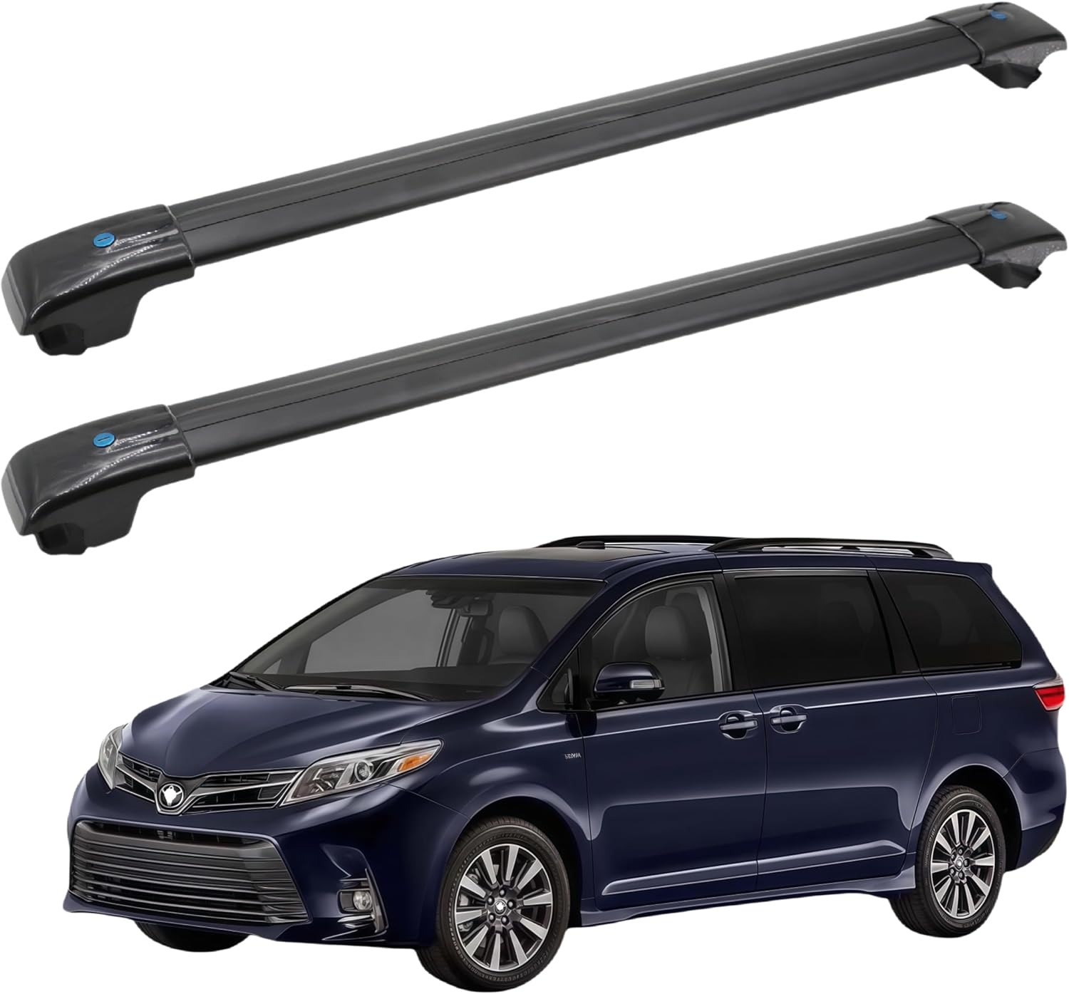 SYDSZ Roof Rack Cross Bars 300lb Compatible with Toyota Sienna XL30 2011-2020, with Raised Side Rails, Heavy Duty Anti-Theft Aluminum Roof Rails Crossbars Rooftop Luggage Racks Carrier