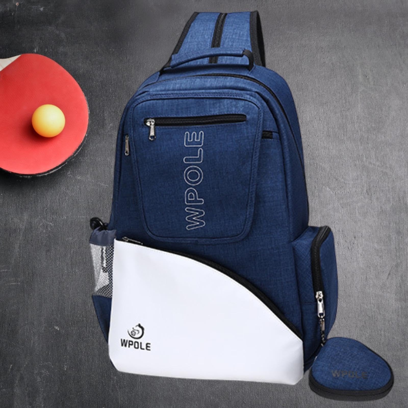 Zaino Tennis Tavolo Custodia Racchetta Borsa Portaoggetti Copri Racchetta Protezione Realizzato in Tessuto Oxford Impermeabile Resistente All’usura