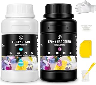 ResinAngel Epoxy Resin Kit 16oz – Crystal Clear Finish, 1:1 Mixing Ratio, Bubble-Free & Self-Leveling for DIY Crafts, Woodworking, Jewelry, Resin Art & More