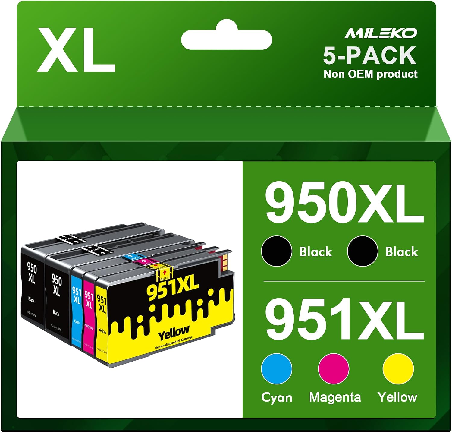 Amazon.com: MILEKO Compatible 950XL 951XL Ink Cartridge Replacement for ...