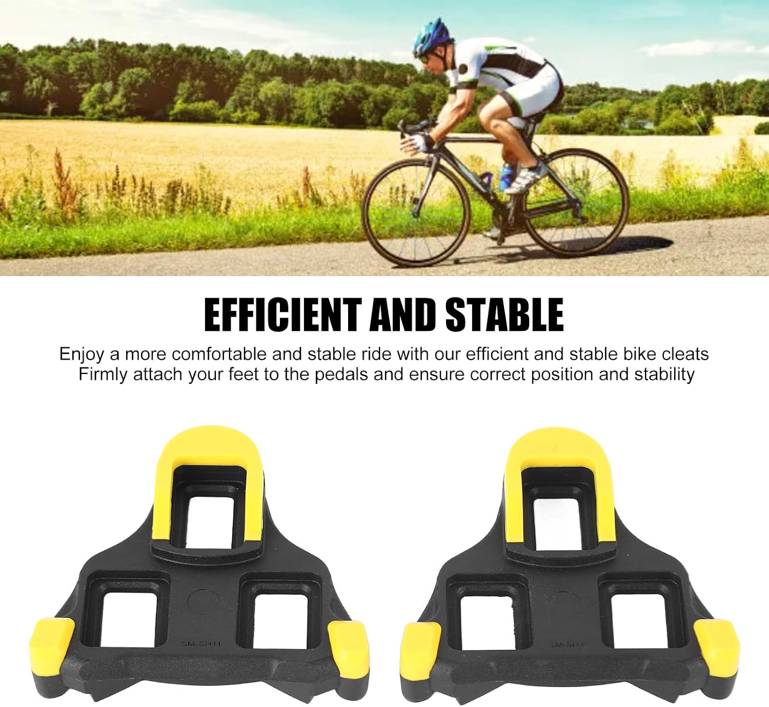 Pilipane Road Bike Cleats Set SPD Locking Cycling Pedals Cleat 6 Degree Float Bicycle Cleats 3 Hole Design for Road Cycling Carbon Nylon Composite Resin Material 96g Weight