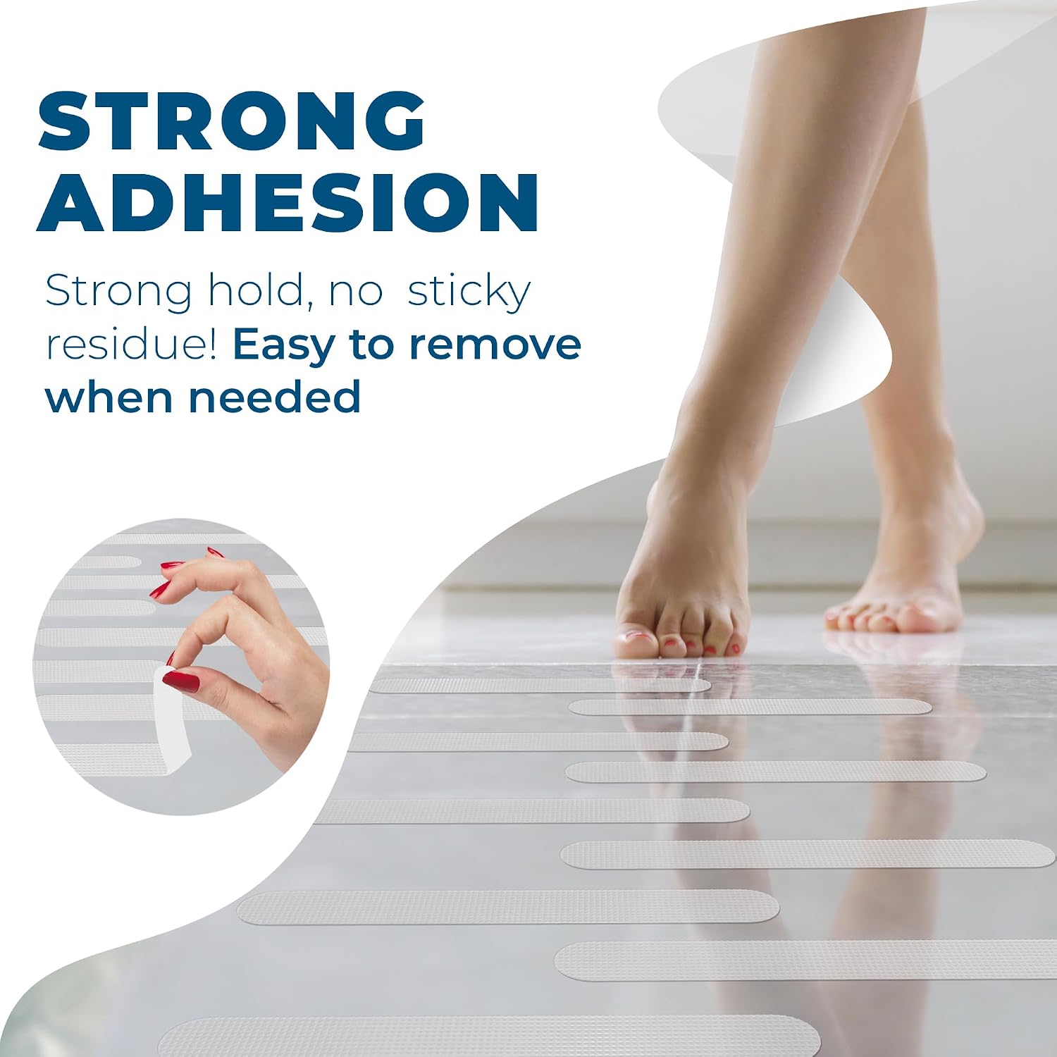Anti-Slip Shower Stickers, Bathtub Non-Slip Strips, Bath Appliques 24-Piece