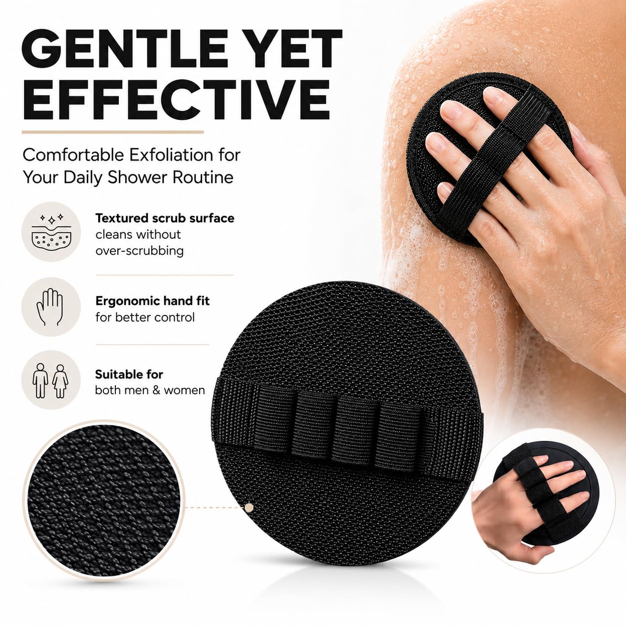 Vivanchor Exfoliating Glove – Exfoliating Gloves for Shower, Body Scrubber Glove for Dead Skin Removal, Quick-Dry Exfoliator Glove for Silky Smooth Skin on Arms, Legs, Elbows & Feet