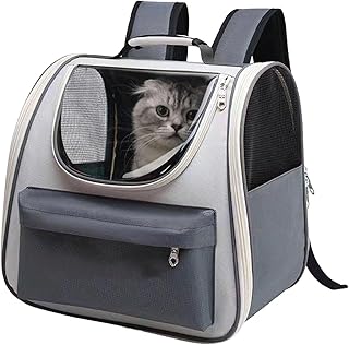 Sisliya Cat Backpack Carrier Carrying Bag, Small Dog Backpack Carrier for Small Medium Dogs Cats, Space Capsule Pet Carrie...