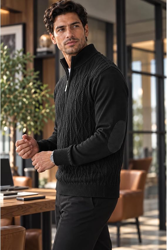Stacy Adams Men's Sweater, Solid Cable Knit Twist