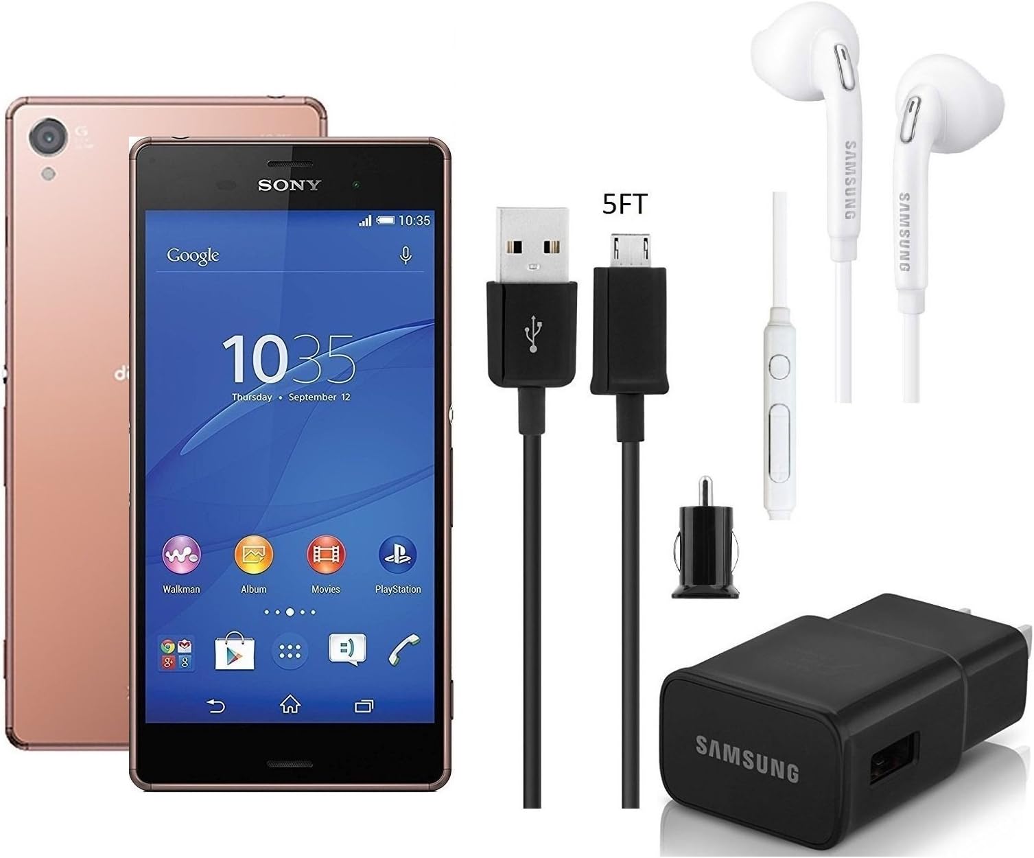 Sony Xperia Z3 D6603-16GB Copper Bronze GSM Unlocked World Smart Phone - Android 5.2inch 20MP Cam with Car/Wall/Headset (Certified Refurbished)