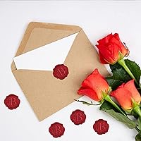 Vista 6 de CRASPIRE 50 calcomanías de sello de cera con letra B, inicial, autoadhesivas, calcomanías de cera de sobre rojo, calcomanías de cera