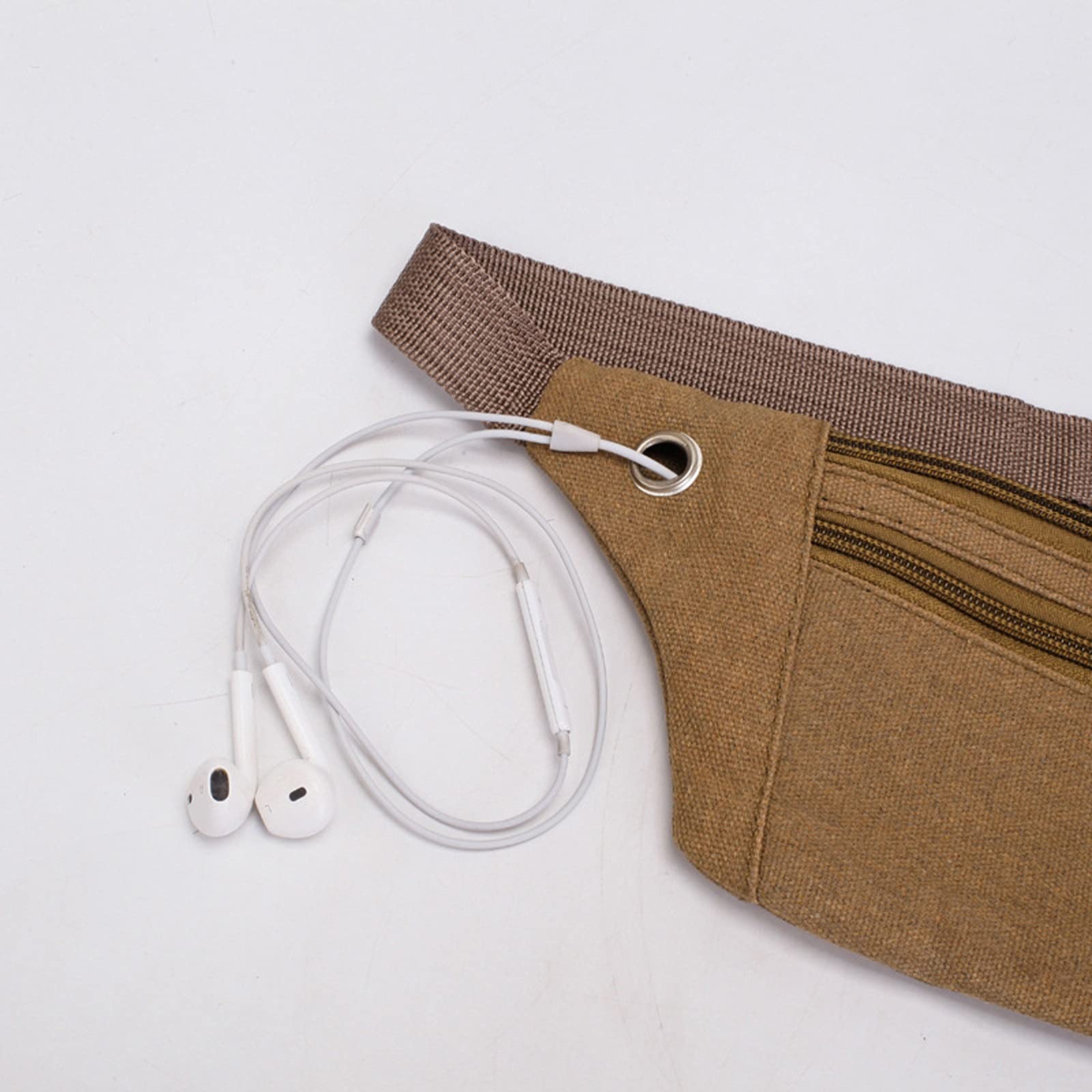 Bum Bag Płócienna męska saszetka, sportowa torba alpinistyczna na świeżym powietrzu, torba na klatkę piersiową, ultracienka, ultralekka torba na telefon komórkowy, ZIELONY, Jeden rozmiar
