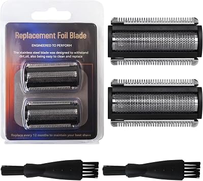 2Pcs Replacement Foil Blade Compatible for MANSCAPED The Lawn Mower 5.0 Ultra Hair Trimmer, Stainless Steel Groin Hair Foil Shaver Head for Close Body Hair Grooming