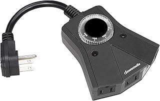 DEWENWILS Light Timer Outdoor for Halloween Weatherproof, Heavy Duty 3-Prong Grounded Outlet, Dusk to Dawn and 2/4/6/8 Countdown Timer for String Light, UL Listed