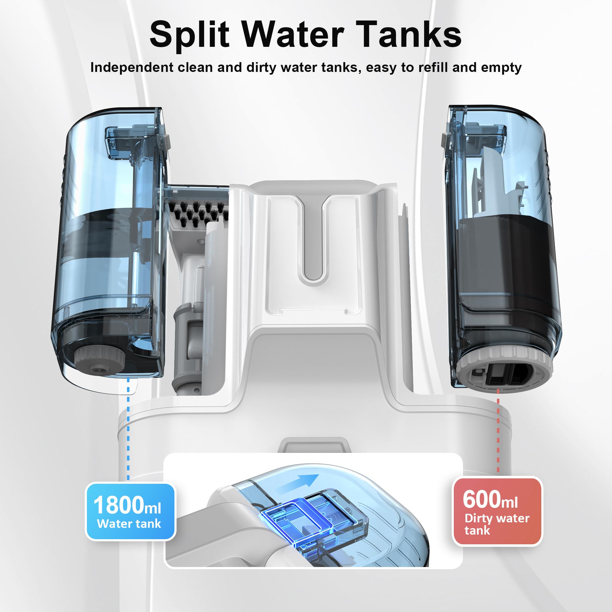 Rivenara Máquina limpiadora de tapicería de sofá, limpiador de manchas de mano de 450 W, lavadora húmeda, aspiradora, portátil, compacta, pequeña herramienta para mascotas, hogar, alfombra, sofá