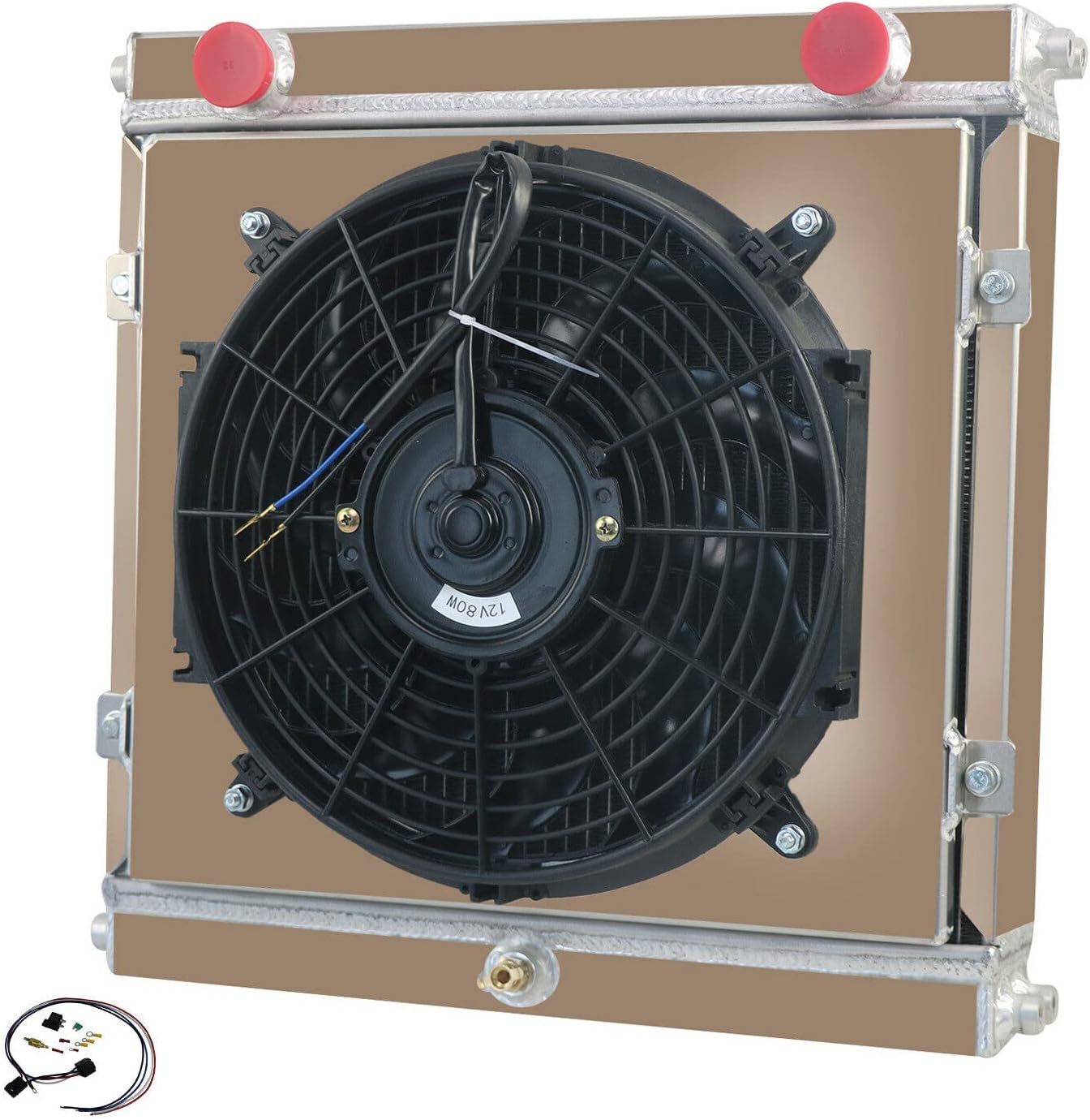 3 Row Aluminum Radiator Shroud Fan Relay For Dragster/Roadster Style Double Pass