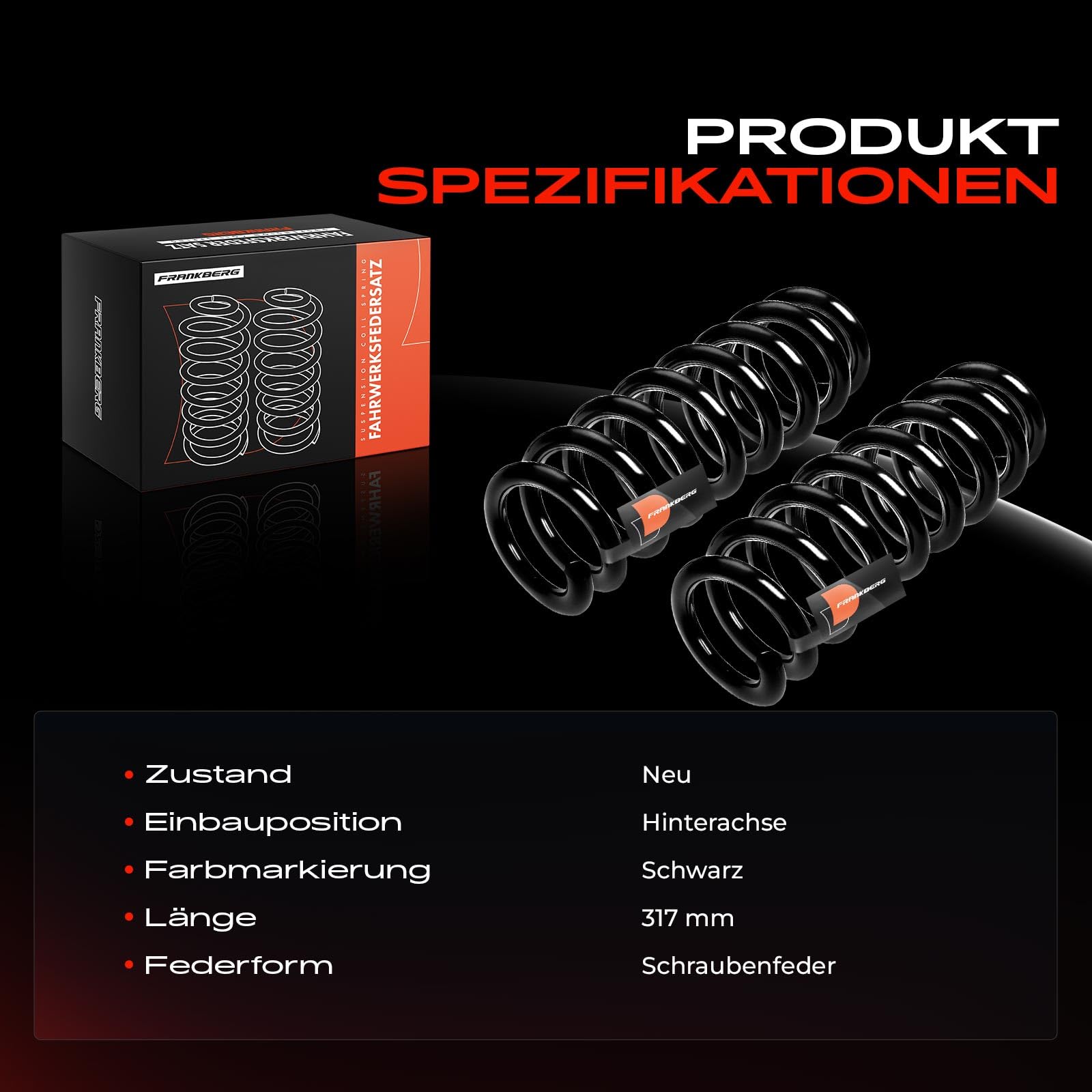 Frankberg 2x Molle autotelaio Molle sospensioni Compatibile con Serie 3 Touring F31 4 Cabriolet F33 F83 Replace# 33536851931
